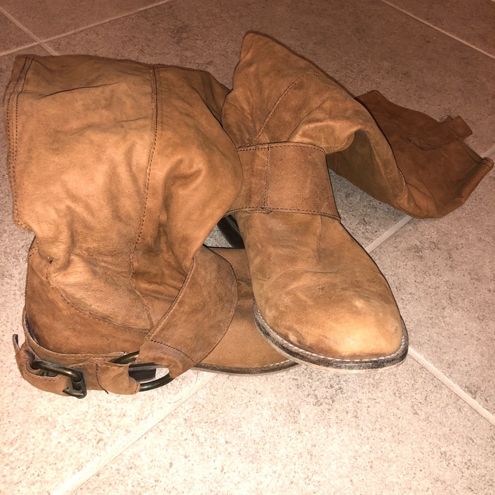 Steve Madden cognac bankker riding boots